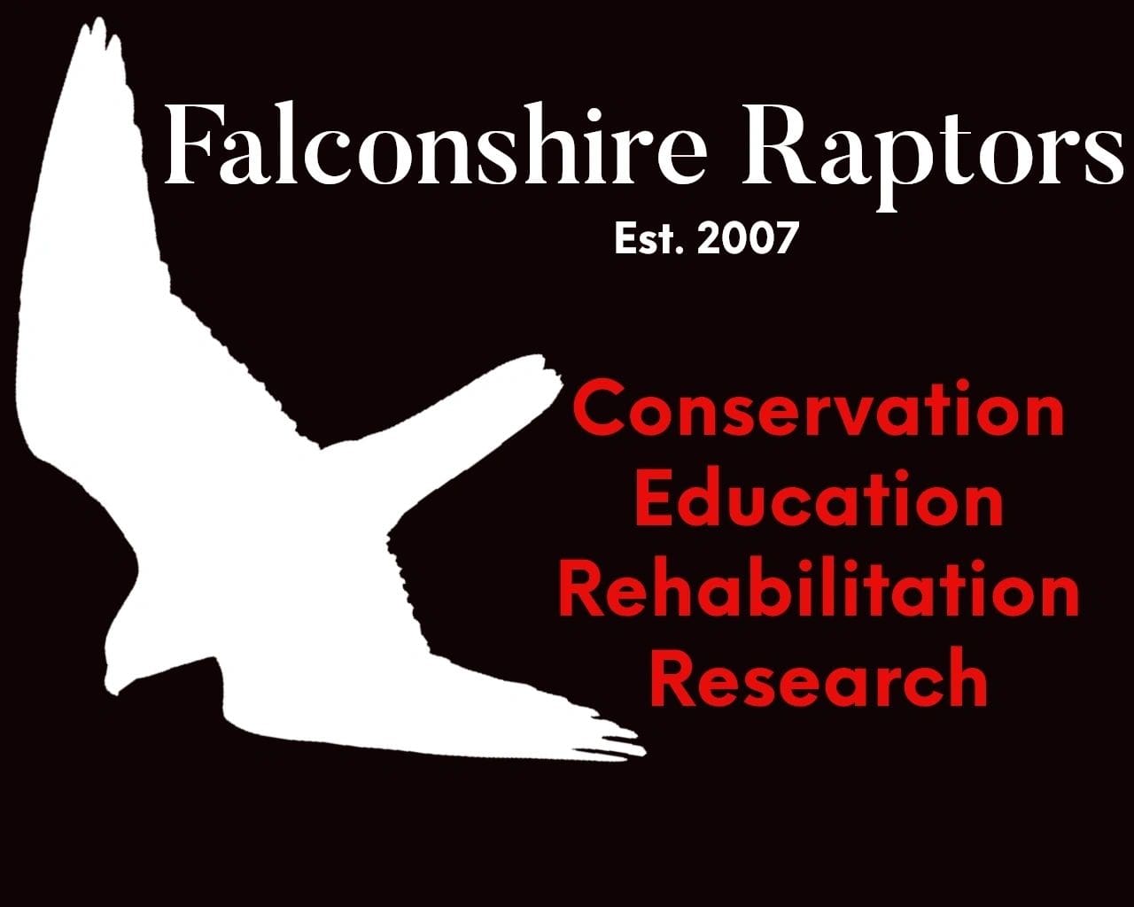 A black and white logo for falconshire raptor.